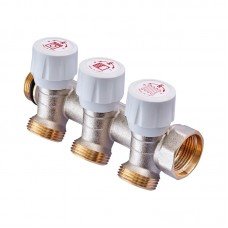 Колектор з регулюючими вентилями на 3 вих. Roho R809-03 - 3/4"x3/4" EK (RO0250)