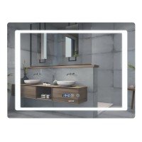 Зеркало Mixxus STYLE MR03-90x70 с Led Touch, Anti-fog, димером, регулятором яркости, часами (MI6007