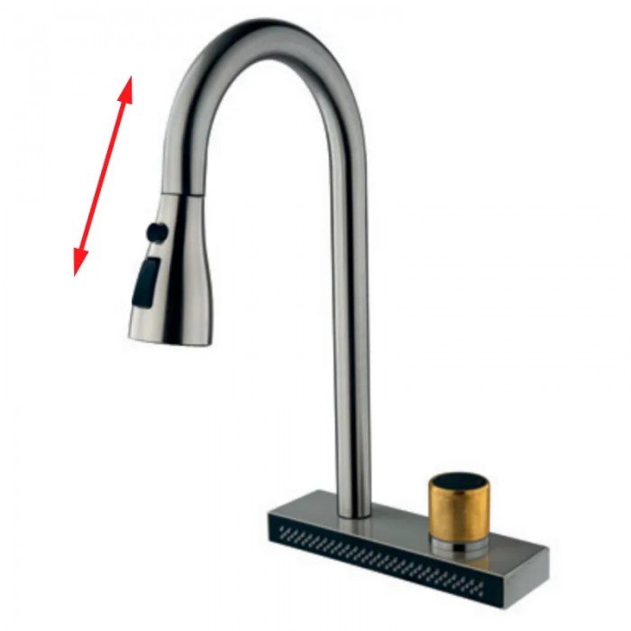 Змішувач  для кухні Mixxus FOL-014 з висув.лійкою та функ.