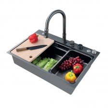 Мойка Zerix ZH7548-SET-03 Nano-Black со встроенным смесителем из нерж. стали (ZM5577) Мойка Zerix ZH7548-SET-03 Nano-Black со встроенным смесителем из нерж. стали (ZM5577)