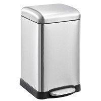 Відро для сміття з плавним закриттям квадратне Mixxus Style-TC0106 SS Color 6л колір нержавіюча сталь (MI70 Відро для сміття з плавним закриттям квадратне Mixxus Style-TC0106 SS Color 6л колір нержавіюча сталь (MI70