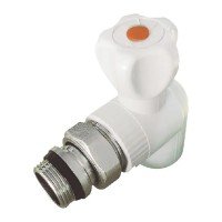 Кран радиаторный 25x3/4 угловой с прокладкой "антипротечка" PPR Koer K0162.PRO (KP0208)