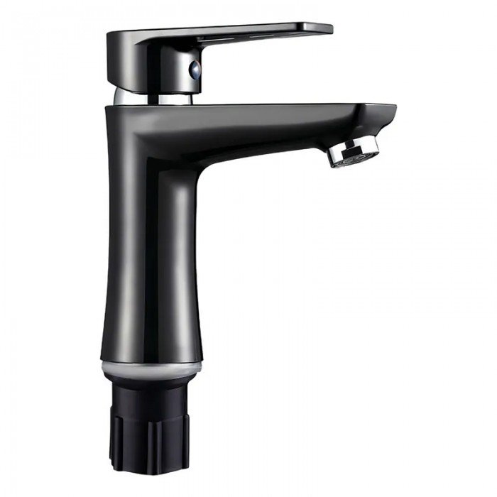 Смеситель для умывальника Plamix Oscar-001 Black (с подводкой) (PM0613) Смеситель для умывальника Plamix Oscar-001 Black (с подводкой) (PM0613)
