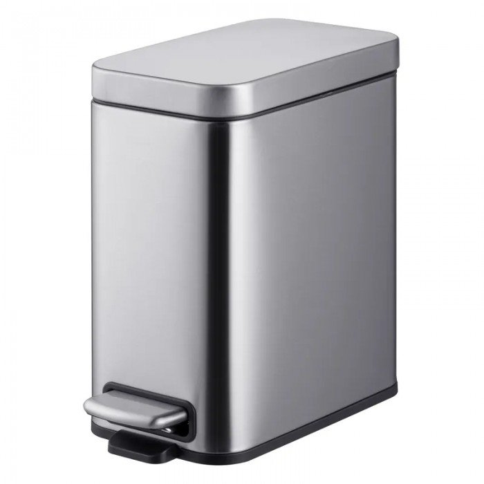 Мусорное ведро с плавным закрытием прямоугольное Mixxus Premium Quadro-TC0105 SS Color 5л цвет нерж Мусорное ведро с плавным закрытием прямоугольное Mixxus Premium Quadro-TC0105 SS Color 5л цвет нерж