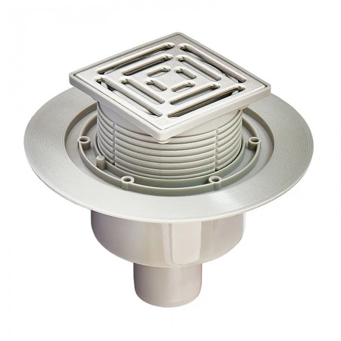 Душевой трап из нержавеющей стали SUS304 Koer FD14-100x100-180 (прямой отвод) (AC0662)