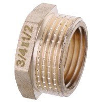 Футорка 1/2"х3/4" Koer KF.F0608.WN без никеля (KR2985) Футорка 1/2"х3/4" Koer KF.F0608.WN без никеля (KR2985)