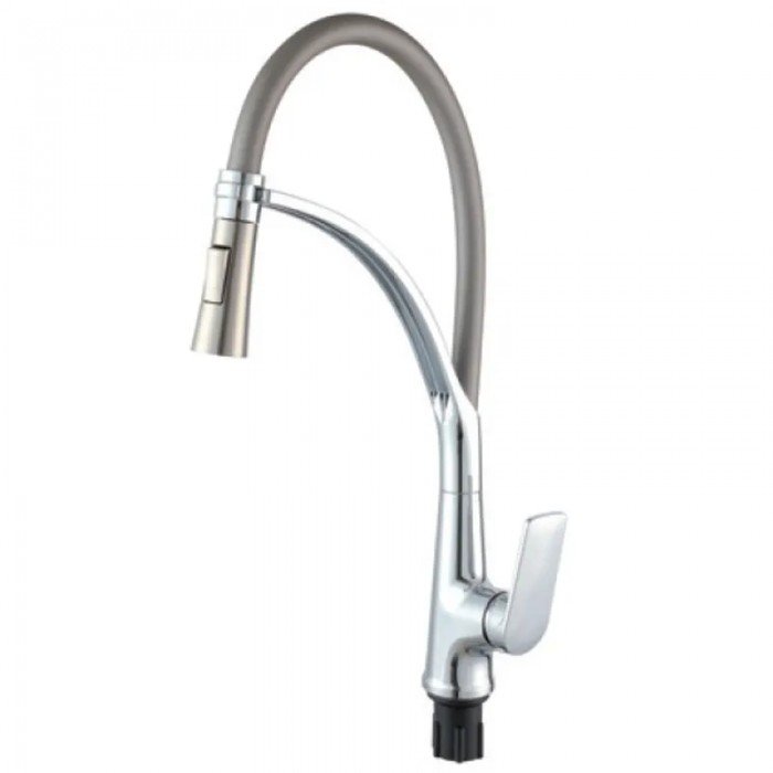 Змішувач для кухні Plamix Lucas-017 SET CHROME REFL.Grey з підведенням (PM0715) Змішувач для кухні Plamix Lucas-017 SET CHROME REFL.Grey з підведенням (PM0715)