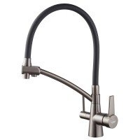 Кухонный смеситель с силик. изливом и вых. для питьевой воды KOER KB-72003-07 (KR3377)