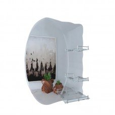 Зеркало настенное Zerix SOLO MOZ01-65x85x10 ассиметичное с 3-мя полками (ZX5625)