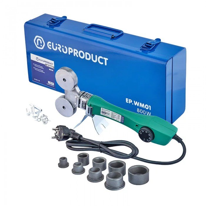 Паяльник для PPR труб Europroduct EP.WM01 (плоские насадки) 20/40mm (EP6091) Паяльник для PPR труб Europroduct EP.WM01 (плоские насадки) 20/40mm (EP6091)