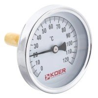 Термометр аксиальный с погружной гильзой KOER KT.671A D=63мм 1/2'' (KR2899) Термометр аксиальный с погружной гильзой KOER KT.671A D=63мм 1/2'' (KR2899)