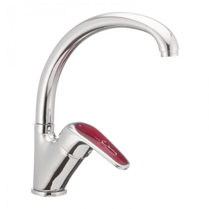 Смеситель для кухни Haiba Magic 777 с красной ручкой (HB0680) Смеситель для кухни Haiba Magic 777 с красной ручкой (HB0680)