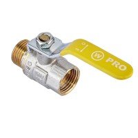 Кран шаровой Waterpro WP607-15FML-Y - 1/2" FML ГШВ YELLOW, ручка "рычаг" желтая (WP2931)
