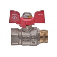 Кран шаровой Nolf classic NFC.721-06-1/2" FM ГШБ, ручка "бабочка" красная (NF3126)