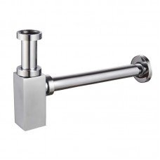 Сифон для раковини Koer BT-02-01 без випуску (під донний клапан) без ревізії (Колір хром) 1 1/4'' (KR3411)