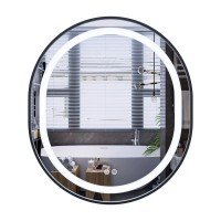 Зеркало Mixxus Premium ELLIPSE MV05-80x70-Reverse BLACK с Led Touch, Anti-fog, димером (3-6,5kK) (M