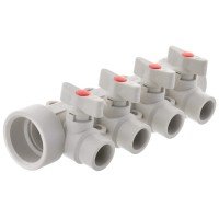 Коллектор 4-way с шаровыми кранами (40x20) PPR Koer K0171.PRO (KP0221) Коллектор 4-way с шаровыми кранами (40x20) PPR Koer K0171.PRO (KP0221)