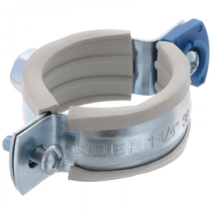 Хомут трубний оцинкований Koer KCB.10.G 1-1 / 4 "(38-43) сірий (KR2787) Хомут трубний оцинкований Koer KCB.10.G 1-1 / 4 "(38-43) сірий (KR2787)