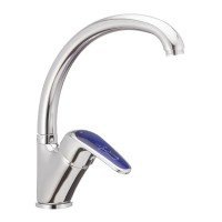 Смеситель для кухни Haiba Magic 777 с синей ручкой (HB0679)