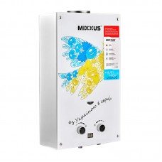 Газовая колонка MIXXUS GWH-0610 BASIC GLASS дымоходная 10 л/мин (панель из стекла с рисунком) (WH0027) 