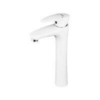 Смеситель для умывальника Plamix Cezar-001 HIGH SET White (с подводом) (PM0663)