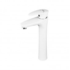 Смеситель для умывальника Plamix Cezar-001 HIGH SET White (с подводом) (PM0663) Смеситель для умывальника Plamix Cezar-001 HIGH SET White (с подводом) (PM0663)