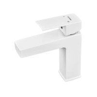 Змішувач для умивальника Plamix Kubus-001 SET White (з підведенням) (PM0671)