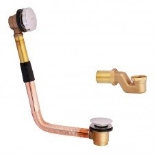 Сифон для ванны Koer BD-01-01 автоматический (Click-Clack) с переливом, без ревизии (Цвет хром) 1 1