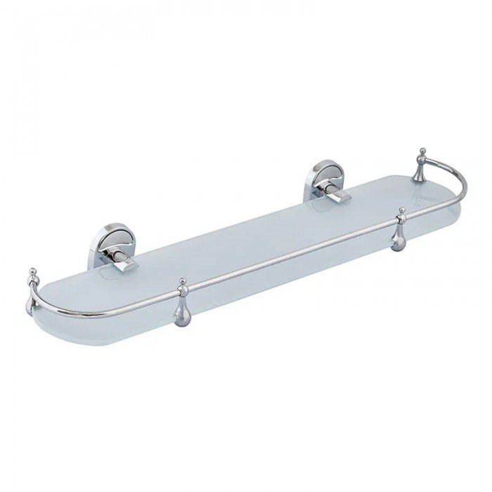 Стеклянная полка в ванную с ограничителем Zerix AFB-0121-1 (ZX5043)