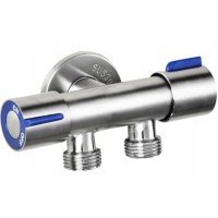 Кран для подключения сантехприборов Champion VAL-11-1/2x1/2x1/2 из нержавеющей стали SUS304 (синий) Кран для подключения сантехприборов Champion VAL-11-1/2x1/2x1/2 из нержавеющей стали SUS304 (синий)