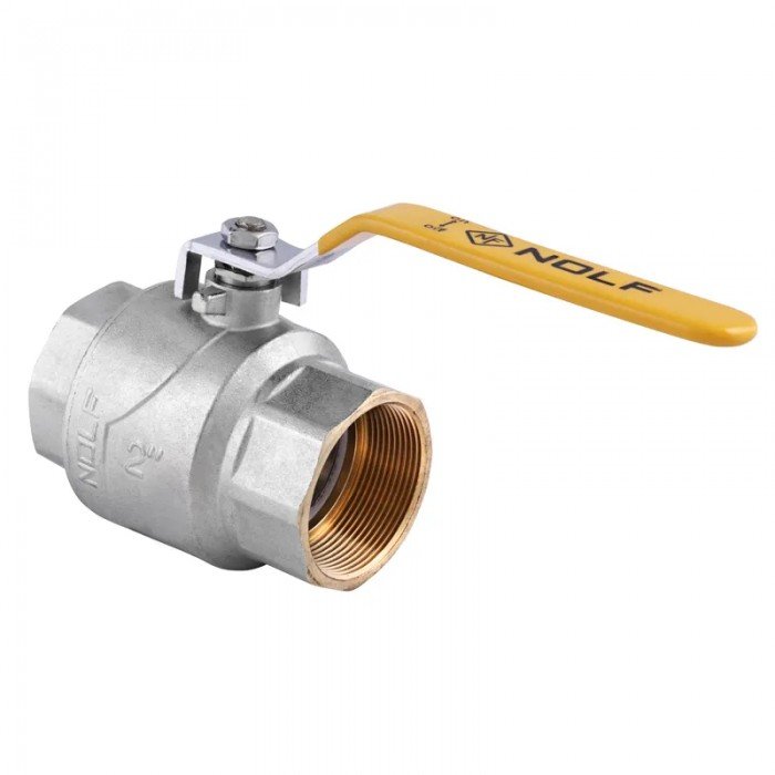 Кран кульовий Nolf NF.612 - 2" FF ГГВ YELLOW, ручка "важіль" жовта (NF2929)