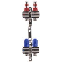 Колекторний блок з витратомірами Koer KR.1110-02 1"x2 ways (KR2639) Колекторний блок з витратомірами Koer KR.1110-02 1"x2 ways (KR2639)