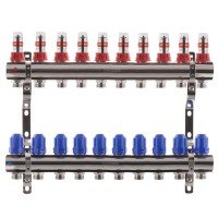 Коллекторный блок с расходомерами Koer KR.1110-10 1”x10 ways (KR2647) Коллекторный блок с расходомерами Koer KR.1110-10 1”x10 ways (KR2647)