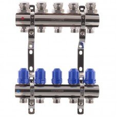Коллекторный блок с термостатич. клапанами Koer KR.1100-05 1”x5 ways (KR2631)