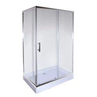 Душевая кабина с низким поддоном Mixxus HARD SCT01-100x80x198-TR CHROME прозрачное стекло 5мм (MI69