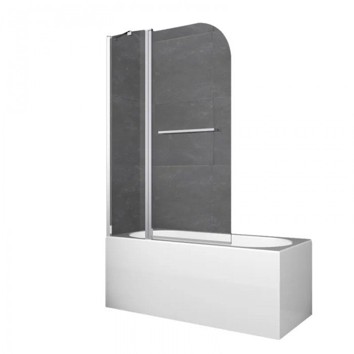 Шторки стеклянные на ванну Koer SR BS04-95x140-TR-01 прозрачное стекло 6мм, хром (KR5403)