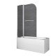 Шторки стеклянные на ванну Koer SR BS04-95x140-TR-01 прозрачное стекло 6мм, хром (KR5403)