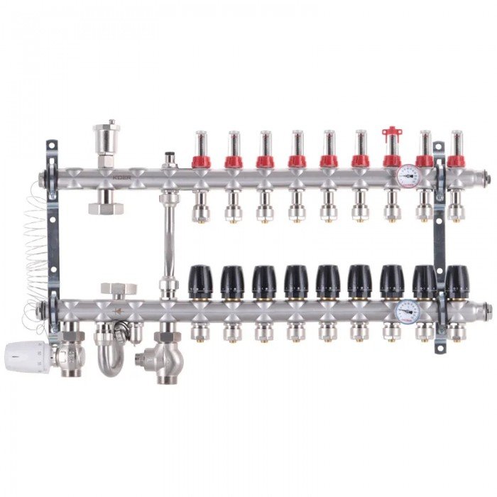 Коллектор со встроенным смесит. узлом Koer KR.S1012-9 1"х9 SUS304 и евроконусами 3/4-16 (KR2942) Коллектор со встроенным смесит. узлом Koer KR.S1012-9 1"х9 SUS304 и евроконусами 3/4-16 (KR2942)