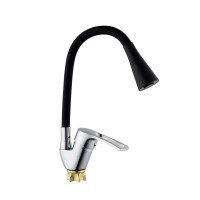 Смеситель для кухни с силиконовым изливом Champion YUB 011-181 (Nut) Refl.Black (MI6421)