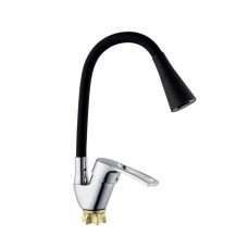 Смеситель для кухни с силиконовым изливом Champion YUB 011-181 (Nut) Refl.Black (MI6421)
