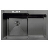 Мийка MIXXUS MH7849L-HK NANO-BLACK (3.0/0.9) з нержавіючої сталі "глибоке крило", з підставкою під ножі (MX1936) Мийка MIXXUS MH7849L-HK NANO-BLACK (3.0/0.9) з нержавіючої сталі "глибоке крило", з підставкою під ножі (MX1936)