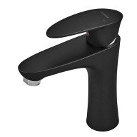 Змішувач для умивальника Plamix Cezar-001 SET Matte black (з підведенням) (PM0662) Змішувач для умивальника Plamix Cezar-001 SET Matte black (з підведенням) (PM0662)