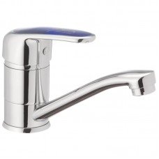 Смеситель для умывальника Haiba Magic 555 (15 см) с синей ручкой (HB0672) Смеситель для умывальника Haiba Magic 555 (15 см) с синей ручкой (HB0672)