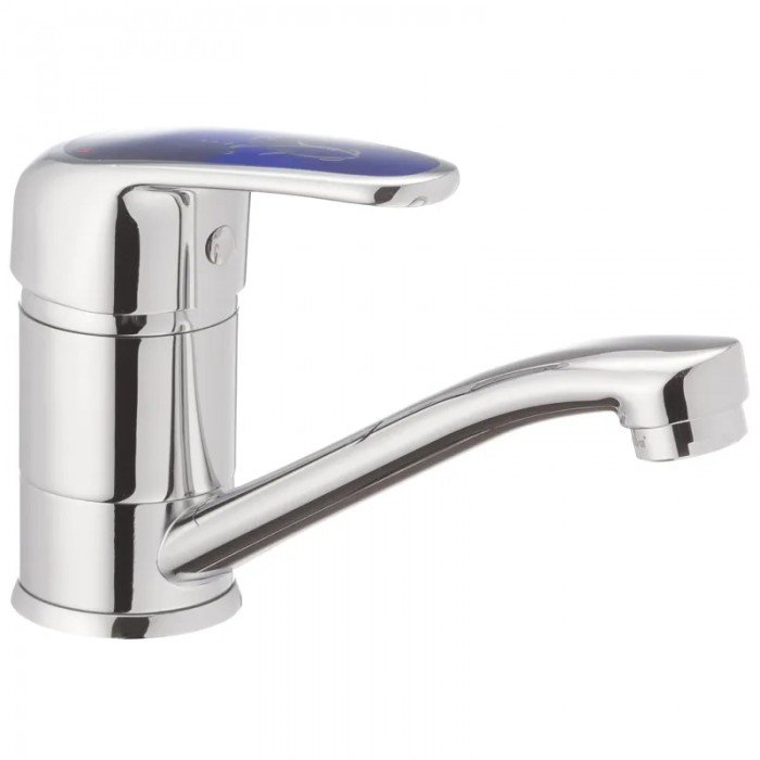 Смеситель для умывальника Haiba Magic 555 (15 см) с синей ручкой (HB0672) Смеситель для умывальника Haiba Magic 555 (15 см) с синей ручкой (HB0672)