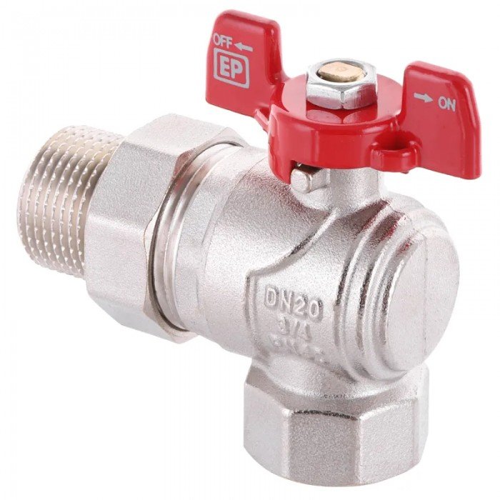 Кран с американкой угловой 3/4" Europroduct EP.410 (EP2960) Кран с американкой угловой 3/4" Europroduct EP.410 (EP2960)