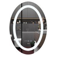 Дзеркало Mixxus PLAIN MV02-50x70 з Led Touch, Anti-fog, димером, регулятором яскравості, годинником (MI6010