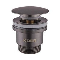 Донний клапан для раковини універсальний (з/без переливу) Koer PW-01-07 автоматичний (Click-Clack) (Колір графітовий) 1 1/4'' (KR3404) Донний клапан для раковини універсальний (з/без переливу) Koer PW-01-07 автоматичний (Click-Clack) (Колір графітовий) 1 1/4'' (KR3404)