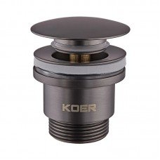 Донний клапан для раковини універсальний (з/без переливу) Koer PW-01-07 автоматичний (Click-Clack) (Колір графітовий) 1 1/4'' (KR3404) Донний клапан для раковини універсальний (з/без переливу) Koer PW-01-07 автоматичний (Click-Clack) (Колір графітовий) 1 1/4'' (KR3404)