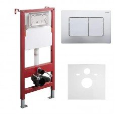 Комплект установочный для унитаза Koer KT-0502-01 (с пан. смыва KT-0602-01 Хром + звукоиз.)  (KR517 Комплект установочный для унитаза Koer KT-0502-01 (с пан. смыва KT-0602-01 Хром + звукоиз.)  (KR517