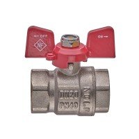 Кран кульовий Nolf classic NFC.711-08-3/4" FF ГГМ, ручка "метелик" червона (NF3132)